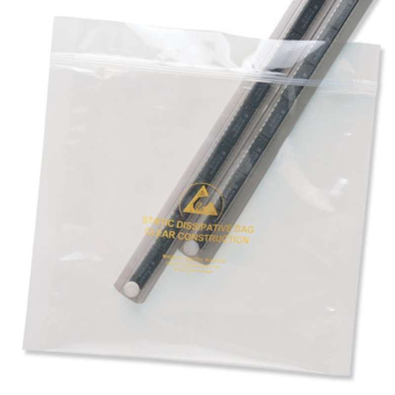 Statfree® Dissipative Ultra Clear 3.5 Mil Open Top Polyester Bag, 8 x 10", 100 per Package